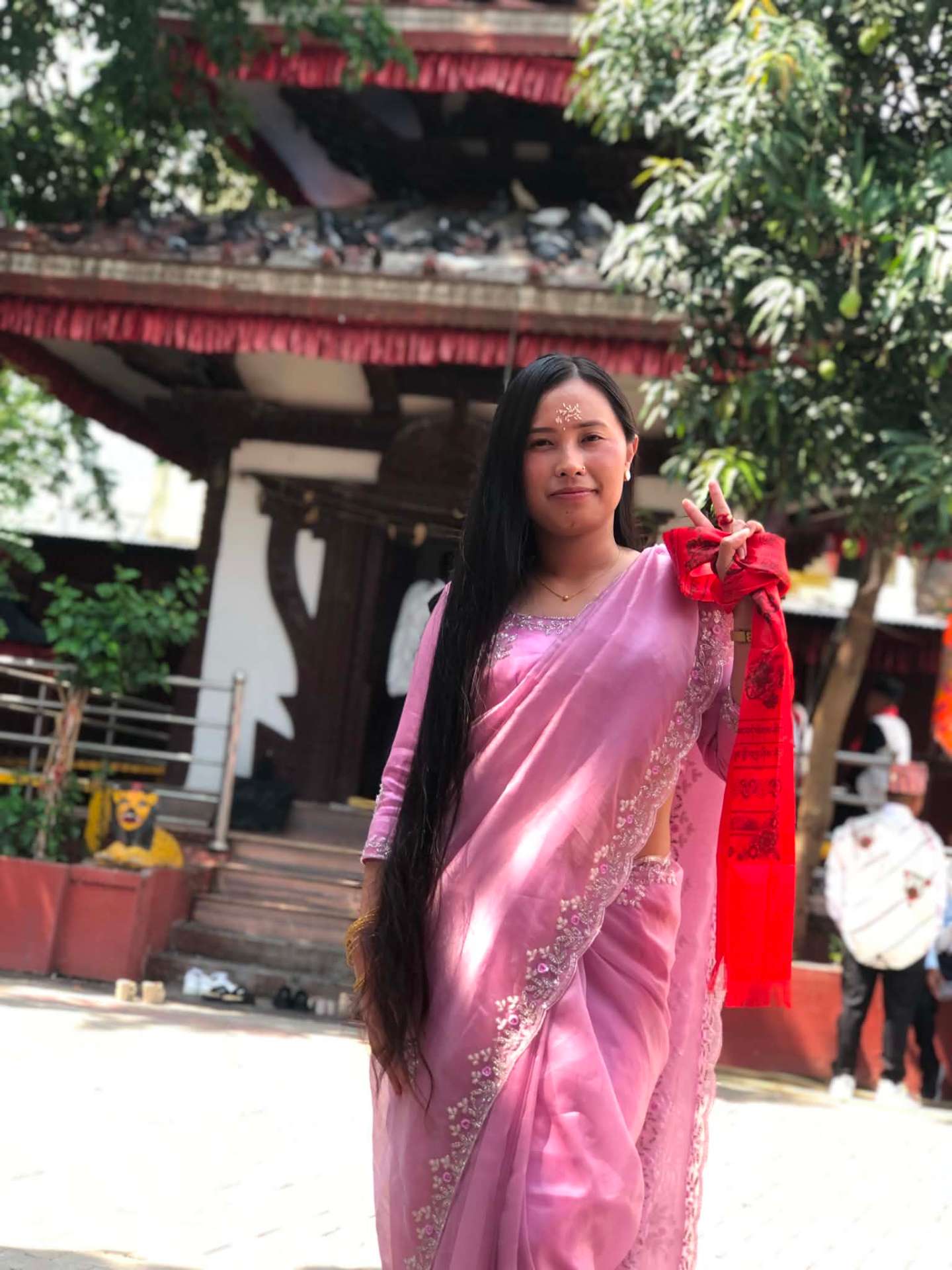 BIPANA in a pink saree